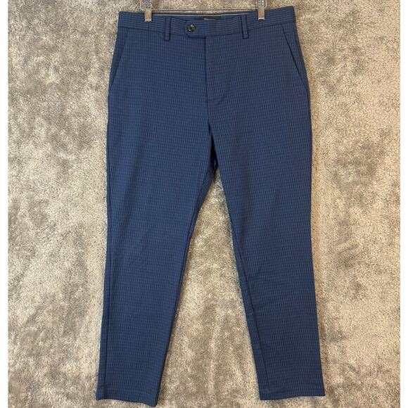 Banana Republic Slim-Tapered Fit 32 x 30 Blue Pants Men's Gingham Check Plaid - Picture 3 of 12